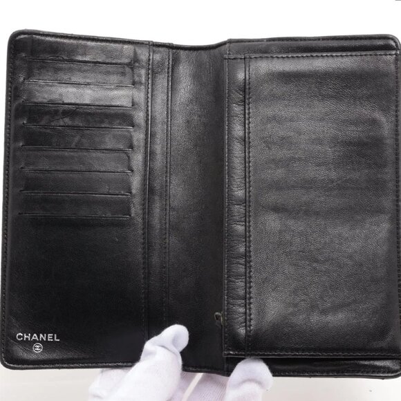 Chanel Matelasse Patent Leather Long Wallet Black Silver - EUC - Picture 3 of 8